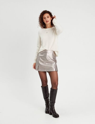 Pull manches longues ecru femme