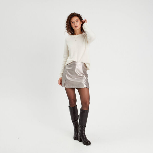 Pull manches longues ecru femme