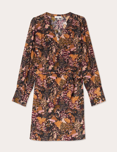 Robe droite ceinturée noir femme