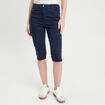Pantalon capri bleu marine femme