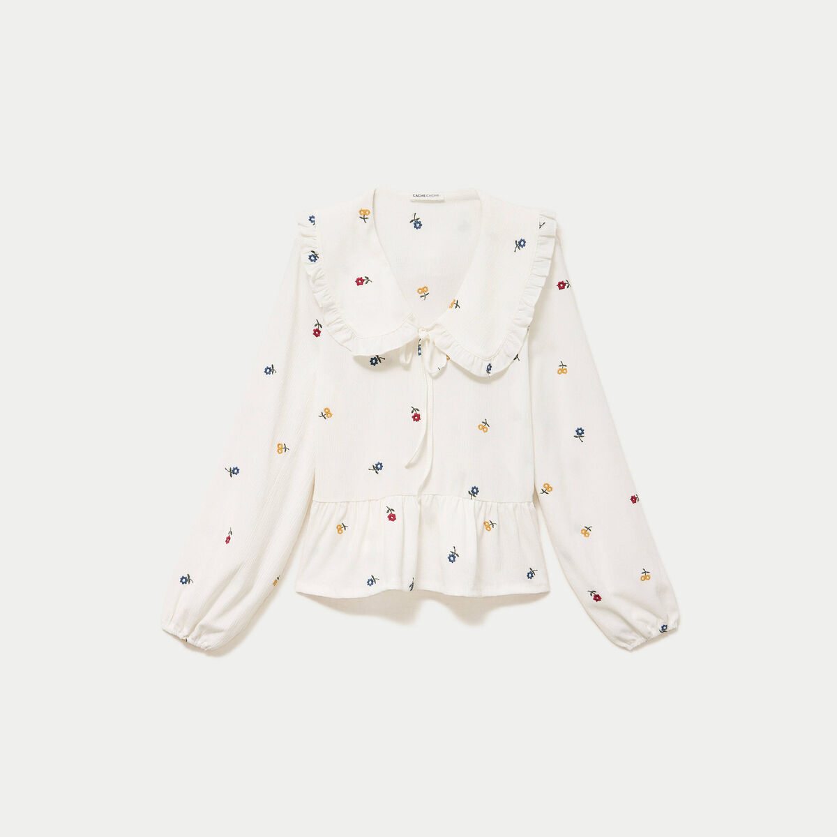 Blouse droite manches longues multicolore femme