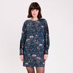 Robe droite dos nou&eacute; bleu p&eacute;trole femme