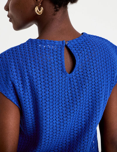D&eacute;bardeur ajour&eacute; bleu electrique femme