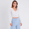 gilet court boutonne gris clair femme