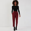 Pull côtelé avec boutons noir femme