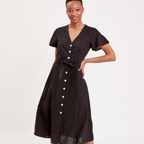 robe boutonnee a manches courtes noir femme Robe boutonnée à manches courtes noir femme