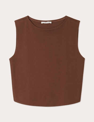 Débardeur cropped marron femme