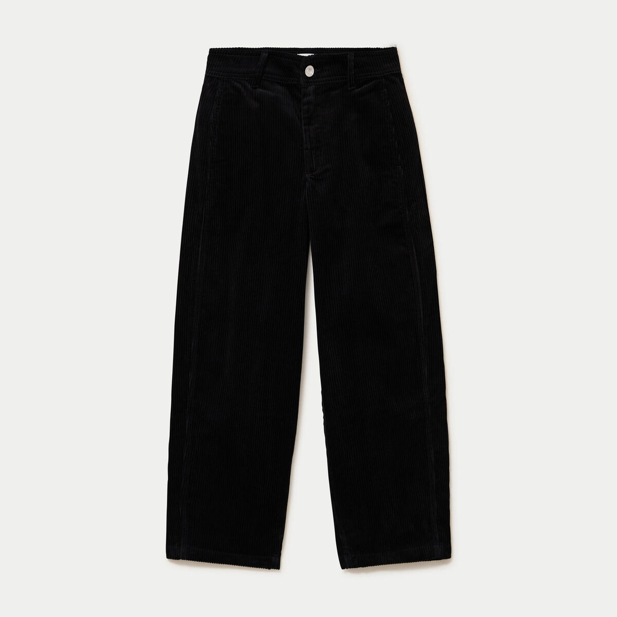 Pantalon chino en velours noir femme