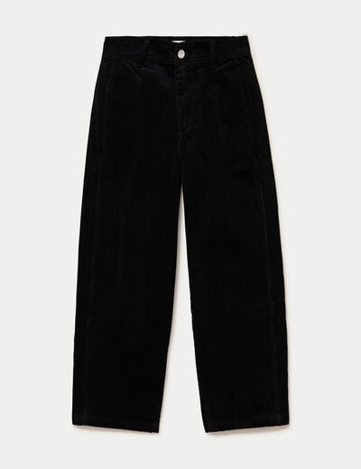 Pantalon chino en velours noir femme