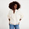 Blouse broderie col v manches 3/4 ecru femme