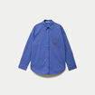 Chemise oversize manches longues bleu femme