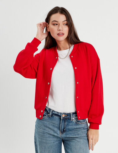 Veste manches longues rouge femme