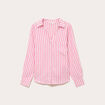 Chemise lin col V manches longues rose femme