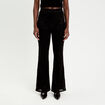 Pantalon bootcut effet dentelle noir femme
