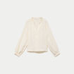Blouse ample manches longues chin&eacute;e ecru femme