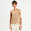 Débardeur aspect macramé beige femme