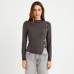 Doudou manches longues ajust&eacute; gris femme