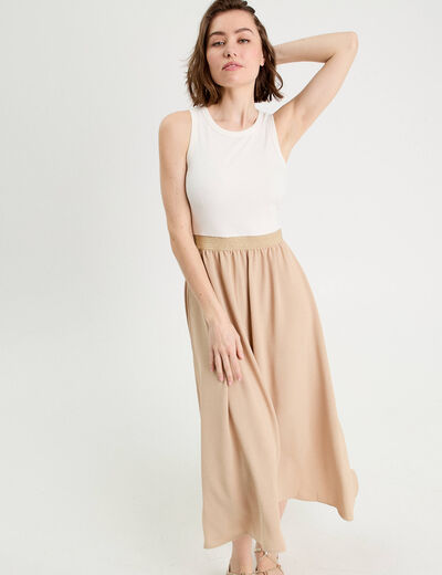 Robe longue effet 2-en1 sable femme