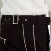 Jupe droite détails zippés noir femme
