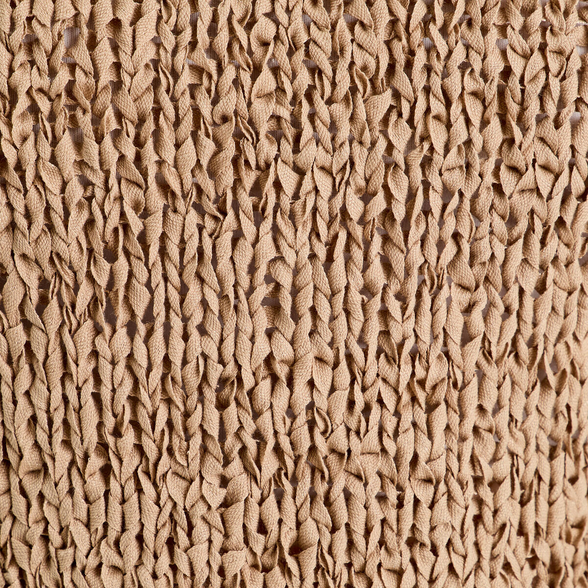 Pull col bateau ajouré beige femme