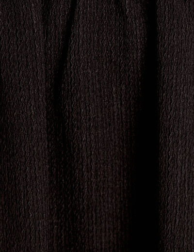 Robe évasée taille smockée noir femme