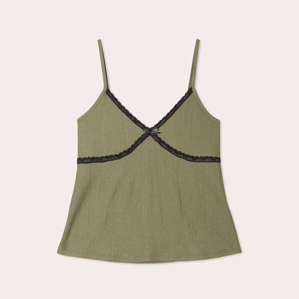 debardeur bretelles fines vert kaki femme Débardeur bretelles fines vert kaki femme