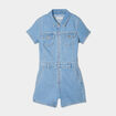 Combishort en jean denim bleach femme