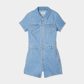 combishort en jean denim bleach femme Combishort en jean denim bleach femme