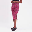 Jupe moulante drapée rouge femme