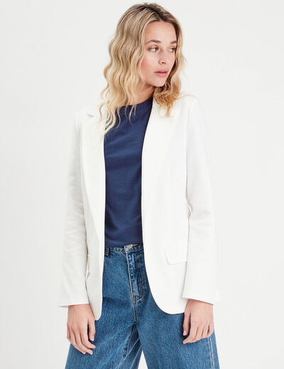 Veste blazer cintrée ecru femme