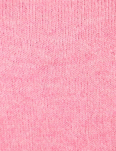 Pull col rond manches courtes rose clair femme