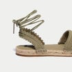 Sandales aspect chin&eacute; vert kaki femme