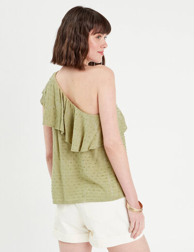 Blouse asymétrique vert pastel femme