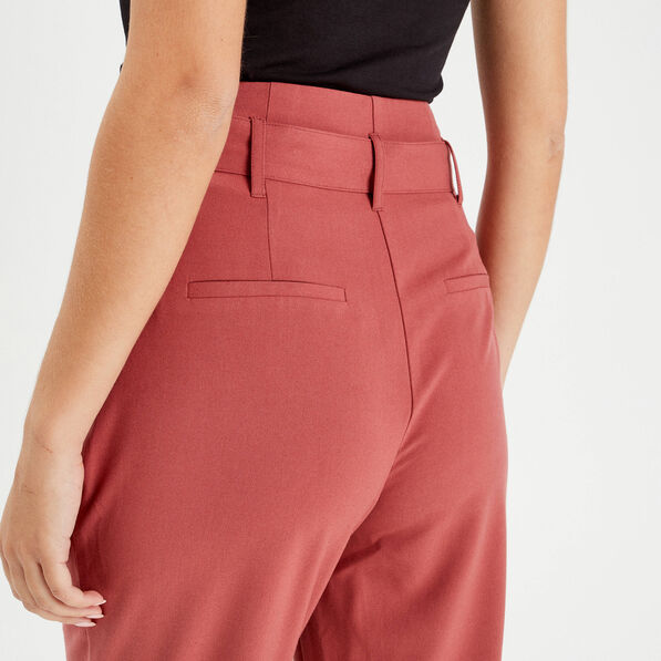 pantalon paperbag fluide vieux rose femme Pantalon paperbag fluide vieux rose femme