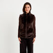 Veste sans manches fermeture zipp&eacute;e marron fonc&eacute; femme
