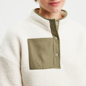 Sweat effet polaire ecru femme