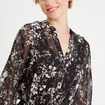 Robe évasée manches 3/4 noir femme