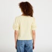 T-shirt col rond manches courtes jaune pastel femme