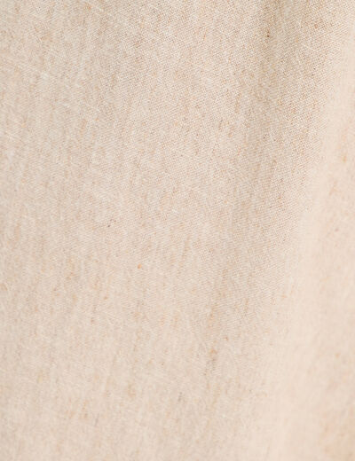 Robe chemise midi contenant du lin beige femme