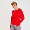 Pull manches chauves-souris rouge femme