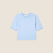 Pull manches courtes bleu ciel femme