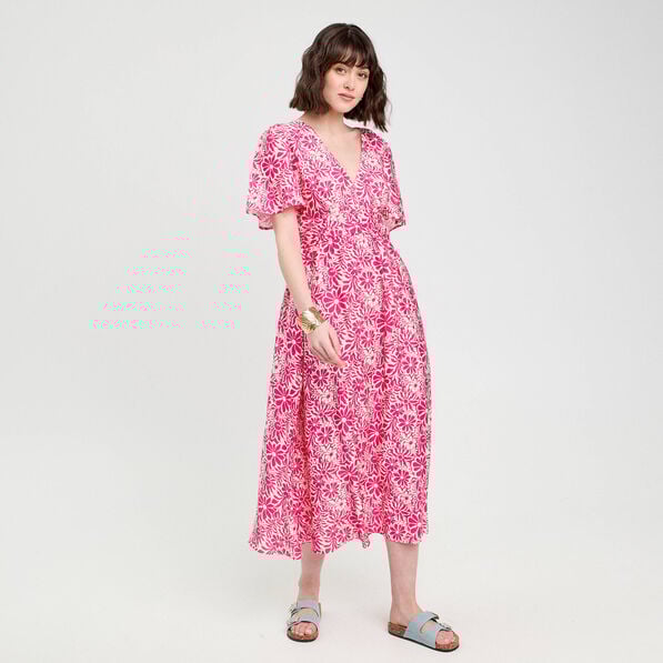 robe longue evasee rose fushia femme Robe longue évasée rose fushia femme