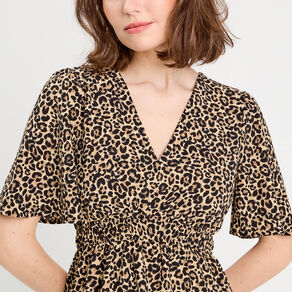 robe evasee manches courtes beige femme Robe évasée manches courtes beige femme