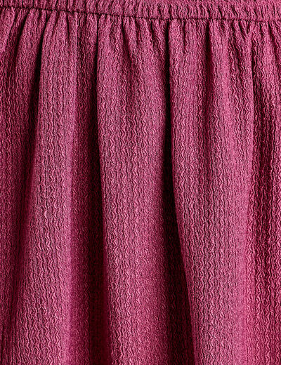 Robe évasée taille smockée prune femme
