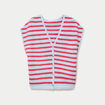 Gilet sans manches col v bleu femme
