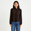 Blouse manches longues marron femme