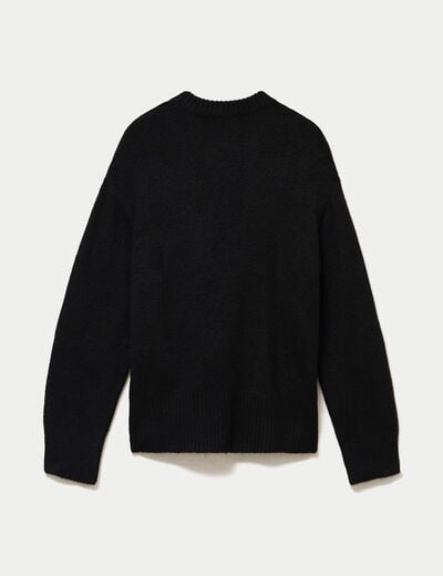 Pull manches longues noir femme