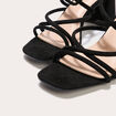 Sandales à talon aspect daim noir femme