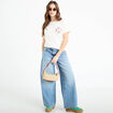 T-shirt col rond manches courtes ecru femme