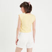 T-shirt manches courtes jaune clair femme
